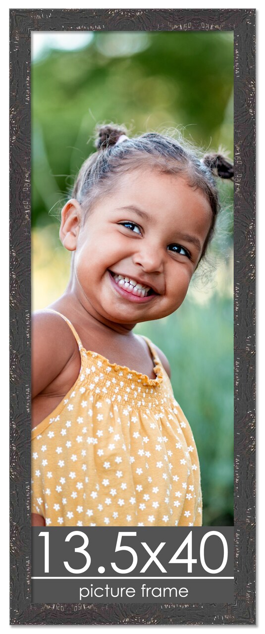 Panoramic Shabby Chic Black Picture Frame - UV Acrylic, Foam Board Backing, Hanging Hardware